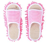 POPETPOP Pantuflas de Tela Antideslizantes para Todas las Estaciones, Zapatillas Mopas para Limpieza de Pisos, Talla Pequeña, Diseño Japonés Rayas, Lavables y Desmontables, Calzado Cómodo