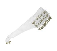 POPETPOP Pañuelo para Danza del Vientre con 72 Monedas Cinturón de Cintura Ajustable de Tres Capas para Mujer Accesorio Ligero y Transpirable para Disfraces y Espectáculos de