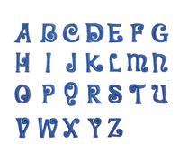 POPETPOP Parches Bordados de Letras en Inglés 26 Piezas Azules para Coser o Planchar, Apliques Termoadhesivos para Ropa, Zapatos y Accesorios Diy, Decorativos y Reparadores