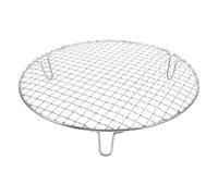 POPETPOP Parrilla Redonda de Acero Inoxidable Patas, Multiusos para Carbón | Plata, Uso Interior y Exterior, Cocción Uniforme, Fácil Limpieza, Diseño Estable y Versátil