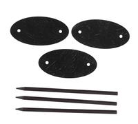 POPETPOP Pasadores de Cuero para Moño 3 Unidades Tamaño Mediano Sujetador para Cabello Largo Mujer Soporte para Peinados Elegante Negro Madera