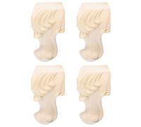 POPETPOP Patas de Madera Maciza para Muebles Vintage 4 Piezas 10X6 CM Soporte Resistente para Sofás Seccionales y Bancos, Diseño Tallado sin Pintura para Decoración del Hogar