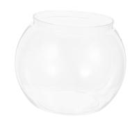 POPETPOP Pecera Redonda De Plástico Transparente para Oficina Acuario Irrompible y Reutilizable para Betta y Tortugas Compacto y Fácil De Limpiar