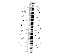 POPETPOP Pegatina Extraíble Pvc Altura Patrón en Medir de Piano la Negro, Adhesivo de Pared Adecuado Dormitorio Jardín Infantil