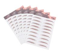 POPETPOP Pegatinas de Cejas Marrones Efecto 3d Transferencia de Agua, Resistentes al Agua, Realistas y Naturales, 6 Hojas para Cejas de Mujer