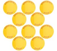 POPETPOP Pegatinas de Parada de Emergencia Material Pvc Resistente para Maquinaria Industrial, 10 Piezas Uso Interior y Exterior en Sitios de Construcción