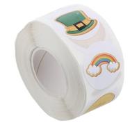 POPETPOP Pegatinas en Rollo del Día de San Patricio, Etiquetas del Día de San Patricio Autoadhesivas de Trébol, para Recompensas de Maestros y Decoración de Fiesta