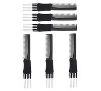 POPETPOP Peine Cabello Profesional Multifunción 6 Unidades Tamaño Estándar Plástico Duradero para Peluquería y Corte de Cabello Uso Portátil en Salón y Hogar