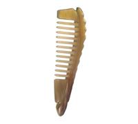 POPETPOP Peine de Cuerno de Yak Natural Dientes Anchos Antiestático para Mujeres Cuidado del Cabello Rizado y Ondulado Fácil de Llevar de Viaje