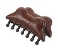 POPETPOP Peine de Masaje de Madera de Sándalo 2 Unidades Dientes Anchos Antiestático Masajeador de Cuero Cabelludo Clavijas en Forma de Rana Peine Desenredante para Mujeres y Hombres