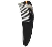POPETPOP Peine Exfoliante Capilar de Cuerno Natural Negro para Cabello Rizado y Grueso, Peine Desenredante Clásico y Estilizado para Masaje del Cuero Cabelludo
