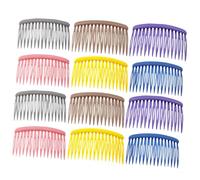 POPETPOP Peines Laterales para Dama 12 Piezas 8 Cm Diseño Curvo Plástico Mate Multicolor Peines para Peinar el Cabello Tocados Mujeres Uso Diario Accesorios para Peinados