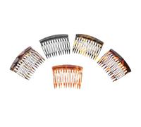 POPETPOP Peinetas Retro de Acetato Antideslizantes para Mujer Juego de 5 Unidades 12 Dientes Horquillas Laterales Antiestáticas para Cabello Grueso y Ondulado Accesorios Vintage para