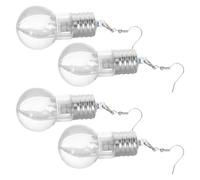 POPETPOP Pendientes Colgantes de Bombilla Luminosa de Plástico y Resina para Mujer, 2 Pares Brillan Noche, Ideales para Vida Diaria y Fiestas