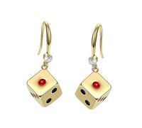 POPETPOP Pendientes de Dados Colgantes de Suerte para Fiestas Pendientes de Fiesta Dados Punk Obsequio de Navidad de Año para Mujeres