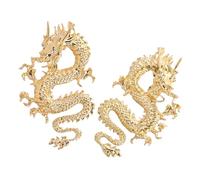 POPETPOP Pendientes de Dragón Retro Vintage de Metal Dorado Grabados Chinos Detallados Ligeros y Cómodos para Mujer Joyería Artesanal para Uso Diario y Ocasiones Obsequios