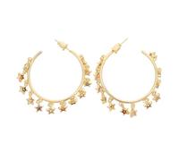 POPETPOP Pendientes de Estrella de Cinco Puntas Aros Celestiales Colgantes Bohemios Coloridos para Mujeres y Niñas Pendientes Geométricos Elegantes para Uso Diario