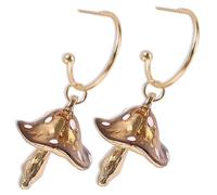 POPETPOP Pendientes de Hongos Colgantes Divertidos para Mujer Joyas de Setas Llamativas de Moda Pendientes de Mujer para Uso Diario