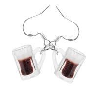 POPETPOP Pendientes De Jarra De Cerveza De Resina Sin Perforación Clip Oreja Pendientes De Aro Para Mujer Diseño Único De Taza De Cerveza