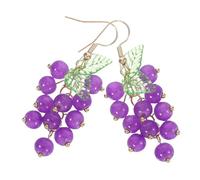 POPETPOP Pendientes De Moda Para Mujer, Pendientes Decorativos De 925 Plata Diseño De Racimo De Uvas Moradas, Estilizados Creativos, Joyería Ligera Para Uso Diario y Ocasiones Casuales