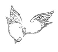 POPETPOP Pendientes Tipo Ear Cuff para Mujer Clip, Diseño, sin Perforación, Accesorios Delicados de Metal Plateado, Uso Diario y Cosplay, (2 Piezas