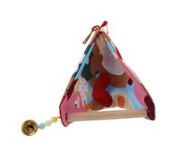 POPETPOP Percha para Columpio De Pájaros y Juguete De Pájaros con Estructura De Algodón Forma Triangular, Tamaño Pequeño 15x24 Cm, para Juegos y Ejercicio De Loros Pequeños