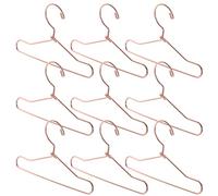 POPETPOP Perchas en Miniatura para Casas de Muñecas, 10 Unidades, Metal Color Rosa Dorado, Tamaño 7.5 Cm, Accesorio Realista para Armario de Ropa de Muñecas Pequeñas