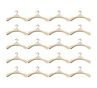 POPETPOP Perchas para Ropa de Muñecas Bjd 12 Cm, Mini Perchas de Madera Naturales para Armario, 20 Piezas, Accesorios para Casa de Muñecas, Organizador de Vestidos y Faldas para Niños