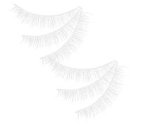 POPETPOP Pestañas Postizas 3 Pares de Fibra Química White Naturales Suaves y Prácticas para Maquillaje Diario y Fiestas de Cosplay
