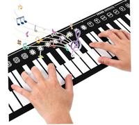 POPETPOP Piano Portátil Plegable de Teclas con Altavoz Teclado Flexible para Principiantes y Estudiantes Instrumento Musical Enrollable para Adultos