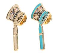 POPETPOP Pin de Solapa Esmaltado Broche de Cafetera Elegante de Aleación, 2piezas, Azul Oro, para Delantales y Bolsas, Accesorio para Profesionales del Café para Mujeres y Niñas