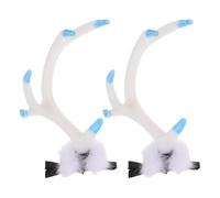 POPETPOP Pinzas de Reno Cabello de Cuerno de Ciervo Pasadores Navideños Forma de Astas de Ciervo para Cosplay de Navidad Accesorios de Fiesta Cabello