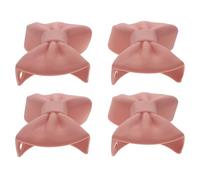 POPETPOP Pinzas de Silicona Resistentes al Calor en Forma de Lazo, 4 Piezas (2 Pares) en Color Rosa, Clips Adiabáticos Antideslizantes para Cocina y Ollas, Accesorios Prácticos Hogar