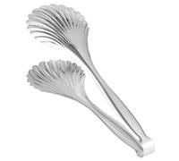 POPETPOP Pinzas Inoxidable para Alimentos Multifuncionales y Resistentes al Calor para Servir Ensaladas Panes y Carnes con Orificios de Drenaje
