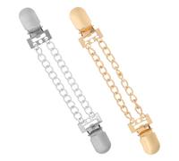 POPETPOP Pinzas Metálicas para Cárdigan y Vestido Mujer Clips para Chal Dorado y Plateado Broches Ajustables para Suéter y Camisa Set de 2 Piezas para Ropa Femenina
