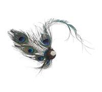 POPETPOP Pinzas para Cabello Vintage Plumas de Pavo Real Verdes, Accesorios Retro Elegantes para Mujer, Decoración de Pelo Adecuado para Fiestas y Banquetes