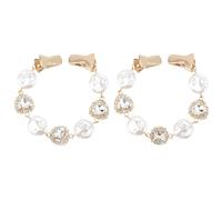POPETPOP Pinzas para Chal de Suéter para Mujer 2 Piezas, Broches de Perlas Doradas Estilo Barroco, Clips para Abrigo y Cardigan, Accesorios Elegantes para Ropa