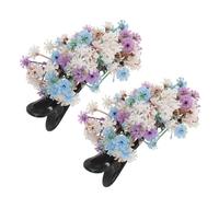 POPETPOP Pinzas Pelo Forma de Pato y Diseño Floral de Gypsophila 2 Unidades Clip Francés Ligero y Resistente para Mujer Accesorio Decorativo Adecuado para Fiestas Bodas y Uso Diario