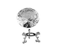 POPETPOP Pisapapeles De Cristal De Diamante Con Soporte Metálico, Adorno De Escritorio De 6 Cm, Decoración Elegante Para Oficina y Hogar, Obsequio Para Cumpleaños, Decoración De Diamante De Cristal