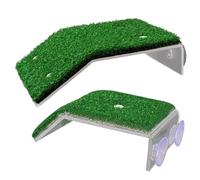 POPETPOP Plataforma para Tortugas Césped Artificial, 2 Piezas de PP Color Verde, Rampa para Reptiles en Pecera, Área de Descanso y Juego para Tortugas