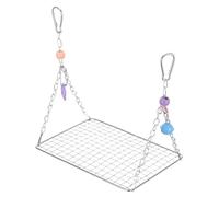 POPETPOP Plataforma Plana de Acero Inoxidable para Aves con Campana, Resistente a Mordeduras, Compatible con Jaulas Aplicables para Cockatiel y Conure en Interiores