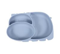 POPETPOP Plato Dividido Irrompible de para Bebés con Ventosa Vajilla Infantil Antideslizante para Comidas Complementarias y Microondas Diseño y Divertido