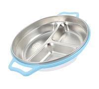 POPETPOP Plato Dividido para Acero Inoxidable Bandeja con Compartimentos para Porciones Controladas Diseño Fácil de Limpiar para Alimentación Infantil y Dietas Bariátricas Color Azul