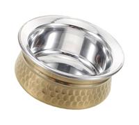 POPETPOP Plato profundo para curry y arroz cuenco tradicional de cerámica amarillo y blanco Nº 12 recipiente para servir balti y cenas vegetarianas adecuado para comidas al aire libre y