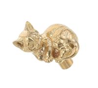 POPETPOP Pomos De Puerta De Gato De Latón Únicos Tiradores Decorativos Vintage para Muebles y Armarios Elegantes Manijas para Decoración Retro De Cocina y Baño