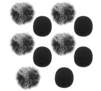 POPETPOP Protector de Micrófono Parabrisas Antiviento 10 Piezas (5 Bolas de Algodón y 5 Esponjosas) para Accesorios de Auriculares Micrófono, Reducción de Ruido y Prevención de Sobrecalentamiento
