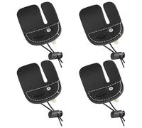 POPETPOP Protectores de Dedos Ajustables para Recurvo 4 Piezas de Cuero Sintético Doble Capa Banda Elástica Regulable Guantes para Práctica y Tiro al Aire Libre Equipo para Arqueros