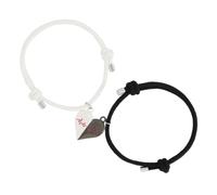POPETPOP Pulsera Ajustable para Parejas 1 Par de Pulseras de Piedra Natural Imán Negra y para San Valentín Joyería Obsequio Romántico