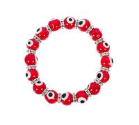 POPETPOP Pulsera de Cristal Rojo Estilo Elegante y Creativo para Mujer, Accesorio de Moda Adecuado para Street Accessories y Turismo Diseño de Ojo Turco