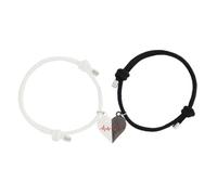 POPETPOP Pulsera de Muñeca Ajustable para Parejas 1 Par Pulsera de Cuerda Magnética Dije en Negro y Joyería de San Valentín para Enamorados y Amistad Decoración para Novios y